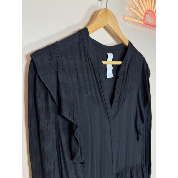 Anthropologie Amadi Rossi Ruffled Tunic Rayon Dress Made in USA Boho Spring M - Picture 5 of 11